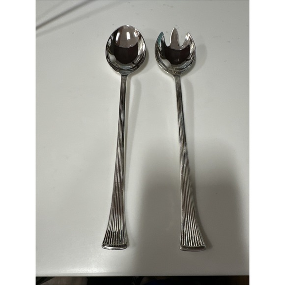 Other - Salad Server Set Cutlery Fork Spoon Italian Silver Plated MCM Hostess